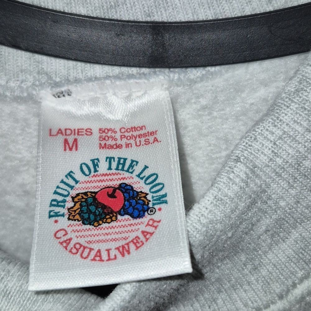 Vintage Fruit of the Loom Women Cats With Heart Balloons Grey Sweatshirt M. - Picture 7 of 9